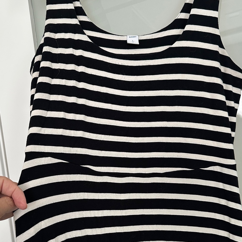 Last chance 🍀 Black & White Striped Tank Maxi Dress - Picture 2 of 4